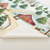 Waterverf winterlandschap met brandbomen sherpa deken (3/4)