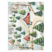 Waterverf winterlandschap met brandbomen tafelkleed (Voorkant)