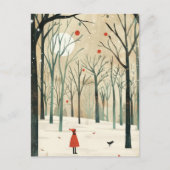 Waterverf winterlandschap minimalistisch nieuwjaar briefkaart (Voorkant)