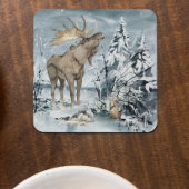 Waterverf winterlandschap Moose Bier Onderzetter