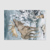 Waterverf winterlandschap Moose Tissuepapier (Voorkant)