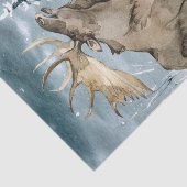 Waterverf winterlandschap Moose Tissuepapier (Detail)