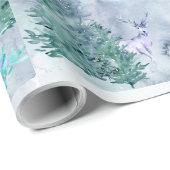 Waterverf winterlandschap Prettige feestdagen Cadeaupapier (Rol Hoek)