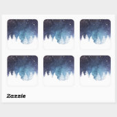 Waterverf Winterlandschap Vakantie | STICKER (Vel)