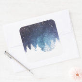 Waterverf Winterlandschap Vakantie | STICKER (Envelop)