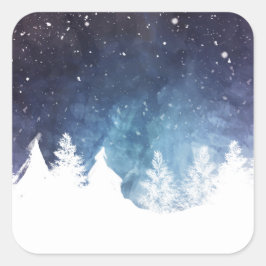 Waterverf Winterlandschap Vakantie | STICKER