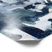 Waterverf winterlandschap van het bergmeer foto afdruk (Hoek)