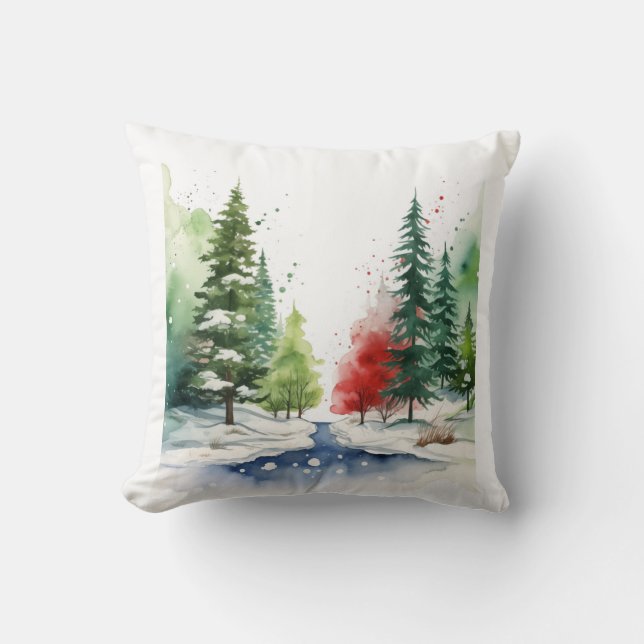 Waterverf Winterlandschappen Vol.6 Kussenontwerp Kussen (Voorkant)