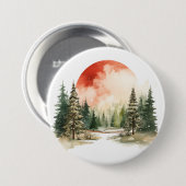 Waterverf Winterlandschappen Vol.6 Ronde Button 7,6 Cm (Voorkant /achterkant)