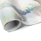 Waterverf winterlandschapsillustratie cadeaupapier (Rol Hoek)