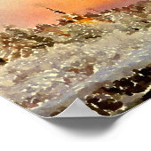 Waterverf winterlandschapsschilderij poster (Hoek)