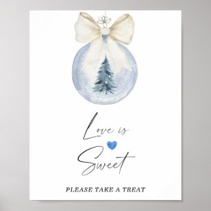 Waterverf winterliefde is zoet neem een traktatie poster