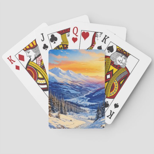 waterverf winterochtend Classic Speelkaarten (Achterkant)