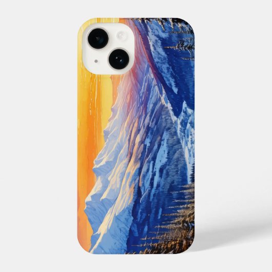 waterverf winterochtend Telefoonhoes iPhone Hoesje (Achterkant)