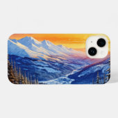 waterverf winterochtend Telefoonhoes iPhone Hoesje (Achterkant horizontaal)