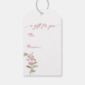 Waterverf Winterolijven en roze bessen Cadeaulabel (Achterkant)