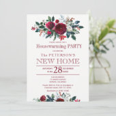 Waterverf winterpartij bloemen kaart (Staand voorkant)