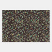 Waterverf winterpijnbloemen en kerstbomen inpakpapier vel (Voorkant)