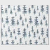 Waterverf winterpingboompatroon cadeaupapier (Vlak)