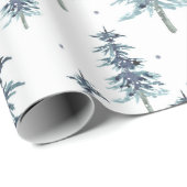 Waterverf winterpingboompatroon cadeaupapier (Rol Hoek)