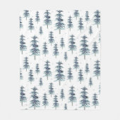 Waterverf winterpingboompatroon fleece deken (Voorkant)