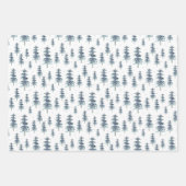 Waterverf winterpingboompatroon inpakpapier vel (Voorkant 3)