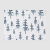 Waterverf winterpingboompatroon tissuepapier (Voorkant)