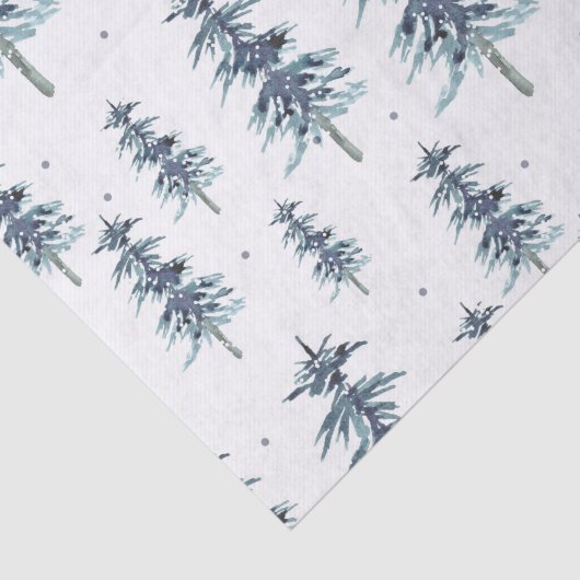 Waterverf winterpingboompatroon tissuepapier (Detail)