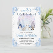 Waterverf Winterpooldieren 1e verjaardag Kaart (Staand voorkant)