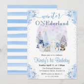 Waterverf Winterpooldieren 1e verjaardag Kaart (Voorkant / Achterkant)