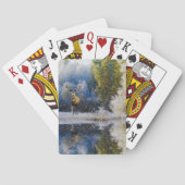 Waterverf winterrendierbos pokerkaarten (Achterkant)