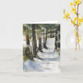 Waterverf winterrijstrook kaart (Gele Bloem)