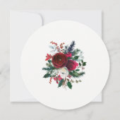 Waterverf winterrode pioenen krans meid van eer kaart (Achterkant)