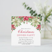 Waterverf Winterrood en witte kerst in Poinsettia Kaart (Staand voorkant)