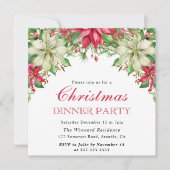 Waterverf Winterrood en witte kerst in Poinsettia Kaart (Voorkant)