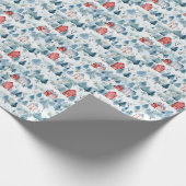 Waterverf winterscène Kerst rood huis bos Cadeaupapier (Hoek)