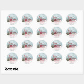 Waterverf Winterscène slee Vakantie Ronde Sticker (Vel)