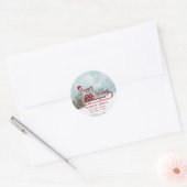 Waterverf Winterscène slee Vakantie Ronde Sticker (Envelop)