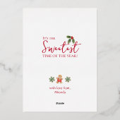 Waterverf Winterscène Vrolijk Kerstgoud Folie Feestdagenkaart (Achterkant)