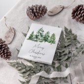 Waterverf wintersneeuw dennenbomen Vrolijk kerstfe Feestdagen Kaart