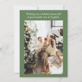 Waterverf Wintersneeuw Pijnbomen Foto Kerst Feestdagenkaart (Achterkant)