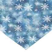 Waterverf wintersneeuwvlokken blauw achtergrond korte tafelloper (Hoek)