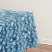 Waterverf wintersneeuwvlokken blauw achtergrond tafelkleed (Voorbeeld)