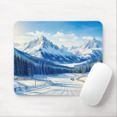 waterverf wintersport achtergrond muismat (Met muis)