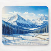 waterverf wintersport achtergrond muismat (Voorkant)