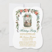 Waterverf winterstorm Mason Jar Kaart (Voorkant)