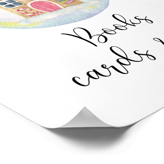 Waterverf wintertak - boeken kaarten en geschenken poster (Hoek)