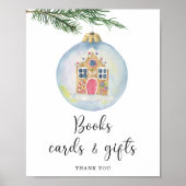 Waterverf wintertak - boeken kaarten en geschenken poster (Voorkant)