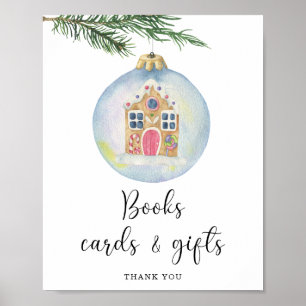 Waterverf wintertak - boeken kaarten en geschenken poster