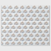 Waterverf winteruilen op tak cadeaupapier (Vlak)